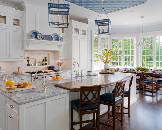 Traditional White And Blue Kitchen